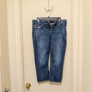 Silver Jeans Women's Cropped Blue Denim
